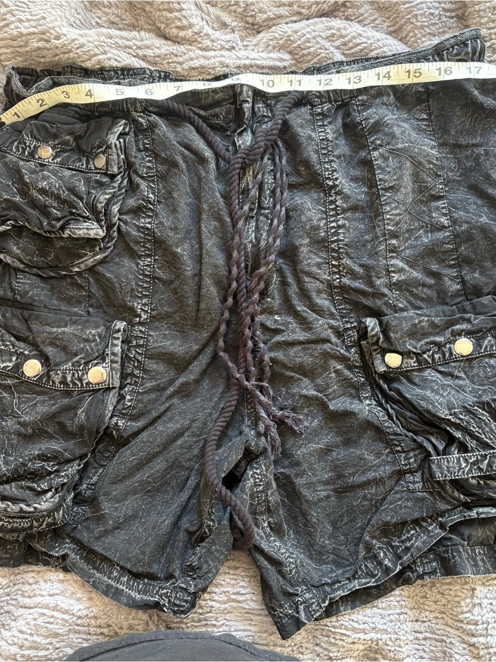 Free people Black Drawstring Cargo Shorts